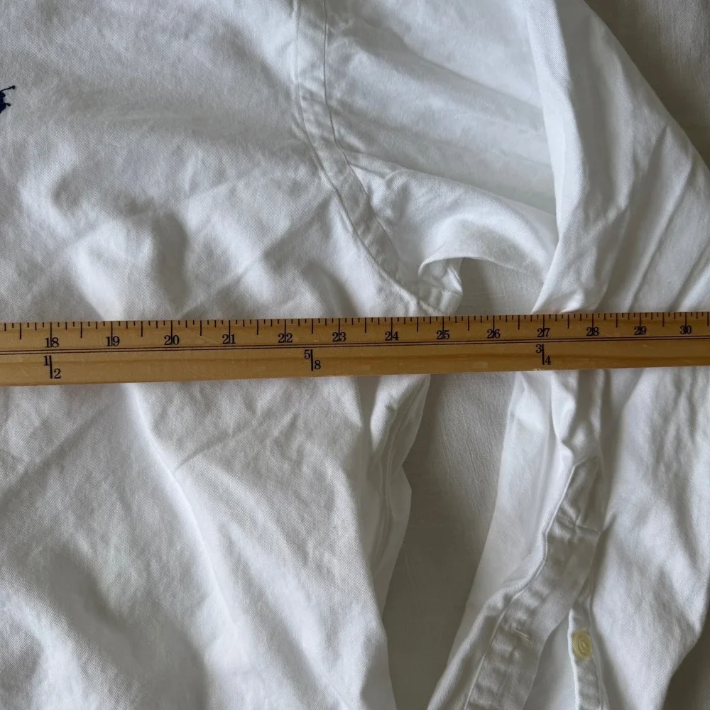 90's Polo Ralph Lauren Blaire Large White Cotton‎ Button Down Shirt Long Sleeve